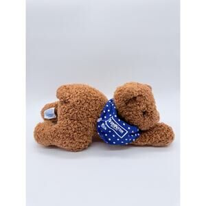 Osh Kosh B'Gosh Brown Bear Blue Bandanna Scarf Laying Plush Stuffed Animal Eden